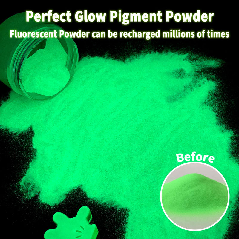 Ceya Fluorescent Aqua Glow Powder, 5.3oz/150g Glow in The Dark Pigment Powder, Luminous Powder Resin Color Pigment, Fluorescent Pigment Dye for Epoxy Resin Slime Paint Nail Art Party DIY Crafts - NewNest Australia
