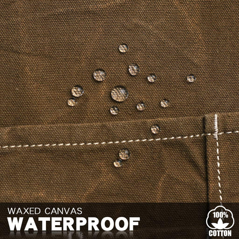 Jeanerlor Waxed Canvas Work Apron for Women with 11 Pockets Water-Resistant Tool Apron Smart Cross-Back Straps Design Adjustable S-M (Coffee) Comfortable 12oz Washed Shop Apron Adjustable:S to M Coffee - NewNest Australia