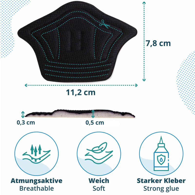 SULPO 2 pairs of heel pads - shoe insoles - heel protection - shoe insoles for shoes that are too big - heel cushions to make shoes smaller - heel insoles black 5 mm and 10 mm - NewNest Australia