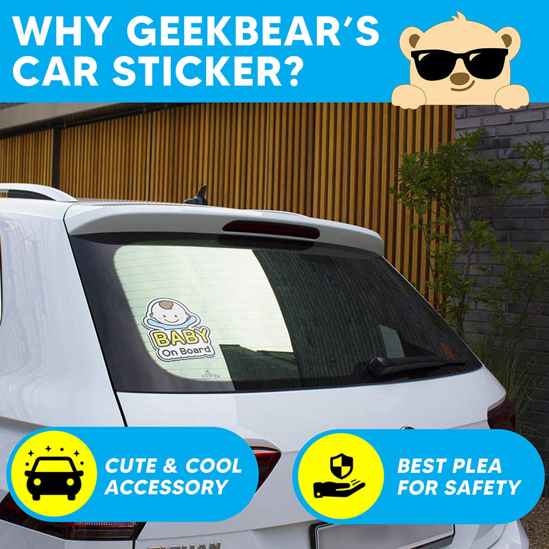 GEEKBEAR Baby on Board Sticker and Decal for Boy - Baby Bumper Car Sticker - Baby Window Car Sticker - Baby in Car Sticker - Cute Safety Caution Decal Sign for Cars - NewNest Australia