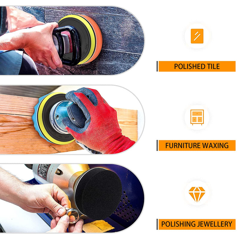 GOH DODD 38 Pieces 3 Inch Buffing Polishing Pads, Car Foam Drill Polishing Pad Kit Sponge Pads Buffer Polisher Kit Headlight Restoration Kit with Wool Pads for Car Polishing, Waxing and Cleaning 3 Inch 38 Pieces - NewNest Australia