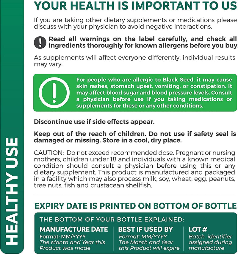 Black Seed Oil - 120 Softgel Capsules (Non-GMO & Vegetarian) Premium Cold-Pressed Nigella Sativa Producing Pure Black Cumin Seed Oil with Vitamin E - 500mg Each, 1000mg Per Serving - NewNest Australia