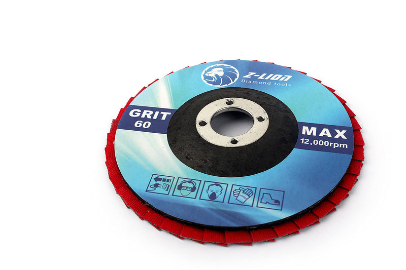 Z-LION 4" Diamond Flap Sanding Disc Grit 60 with 5/8"-11 Hub for Angle Grinder Flap Disc Wheel 4 inches 1 Pcs - NewNest Australia