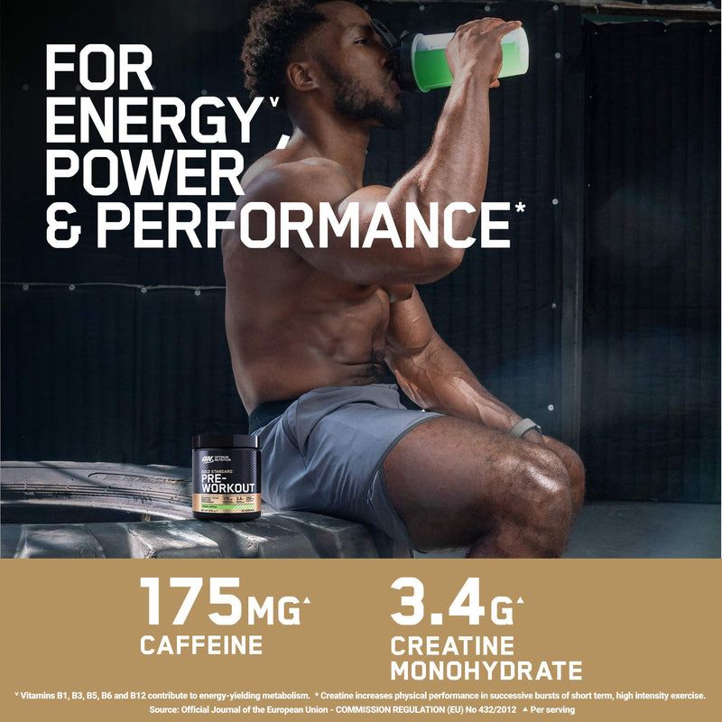 Optimum Nutrition Gold Standard Pre Workout Powder, Energy Drink with Creatine Monohydrate, Beta Alanine, Caffeine and Vitamin B Complex, Fruit Punch, 30 Servings, 330g, Packaging May Vary - NewNest Australia