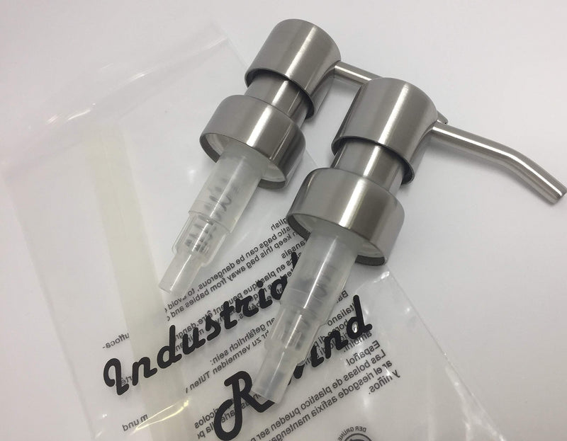 Industrial Rewind Stainless Soap Pumps with Collar Rings - 2pk - Replacement Pumps for Your Bottles, Mason Jars or Other DIY Soap or Lotion Dispensers - NewNest Australia