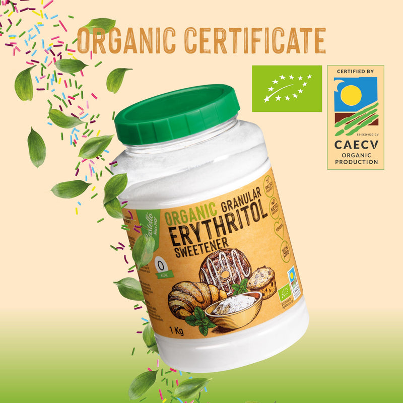 Natural Erythritol Bio Organic | 10G = 7G Sugar | Sugar Substitute - Keto And Paleo - 0 Glycemic Index - Calorie Free - 0 Net Carbs - No Gmo - Castello Since 1907-1 Kg - NewNest Australia