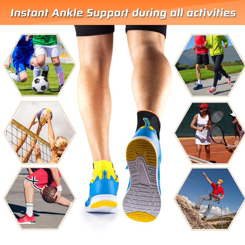 2 Pack Adjustable Ankle Brace for Women and Men-Ankle Support Brace for Sprained Ankle,Plantar Fasciitis,Achilles Tendon-Compression Ankle Wrap for Volleyball,Running,Tennis -Universal Size fits All 2 - NewNest Australia