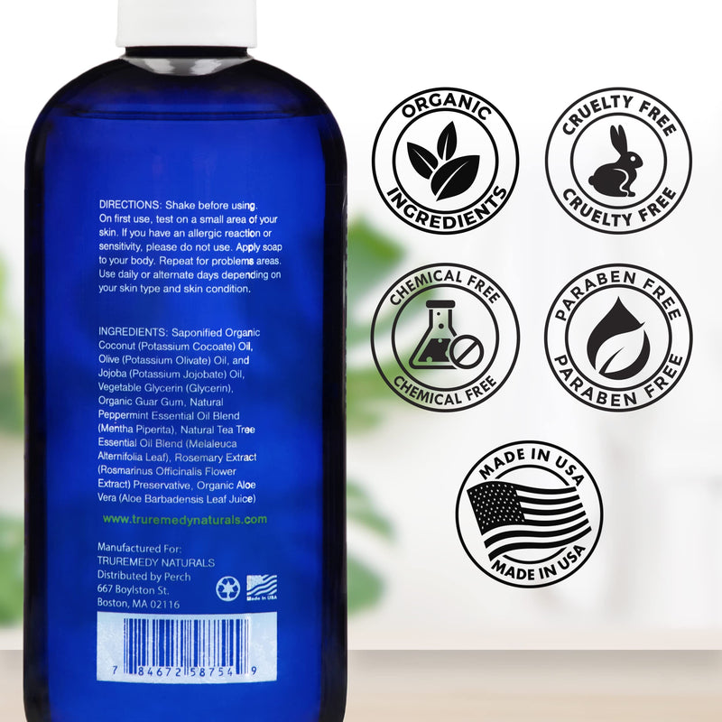 Remedy Soap Tea Tree Oil Body Wash | Helps Body Odor, Athlete's Foot, Jock Itch, Ringworm, Yeast Infections, Skin Irritations | Shower Gel for Women/Men | 100% Natural Tea Tree, Mint & Aloe Skin Cleanser (12 oz) - NewNest Australia