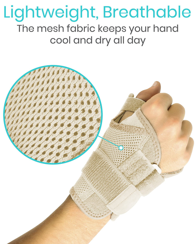 Vive Arthritis Thumb Splint - Spica Support Brace for Right and Left Hand - CMC Osteoarthritis Restriction for Pain, Sprains, Strains, Carpal Tunnel & Trigger Finger - Immobilizer Wrist Strap Beige - NewNest Australia