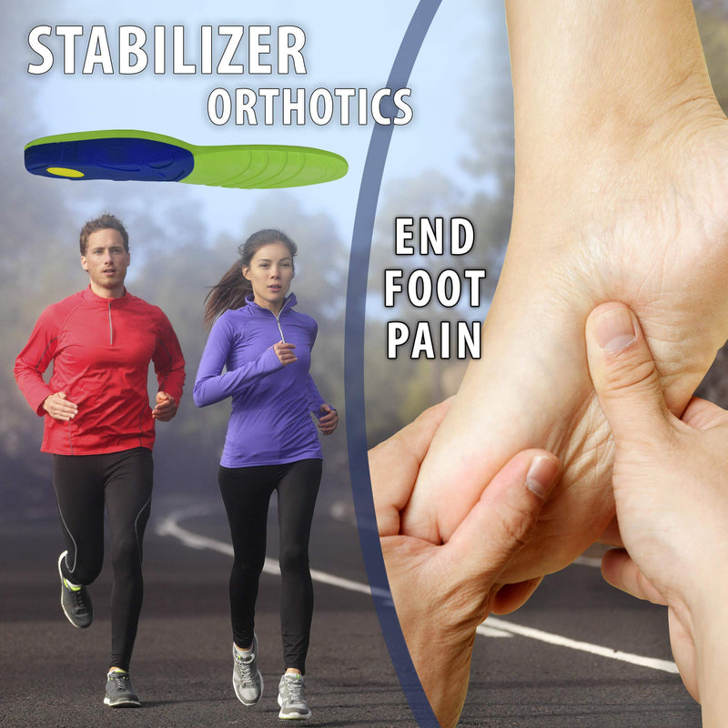 FootMatters Stabilizer Support Orthotic Insoles - Arch Support, Metatarsal and Heel Cradle Help Relieve Plantar Fasciitis & Other Foot Pain with Anti-Fatigue Technology - Medium UK Men 8-10.5 Women 9-11.5 US Men 8-10.5, Women 9-11 - NewNest Australia