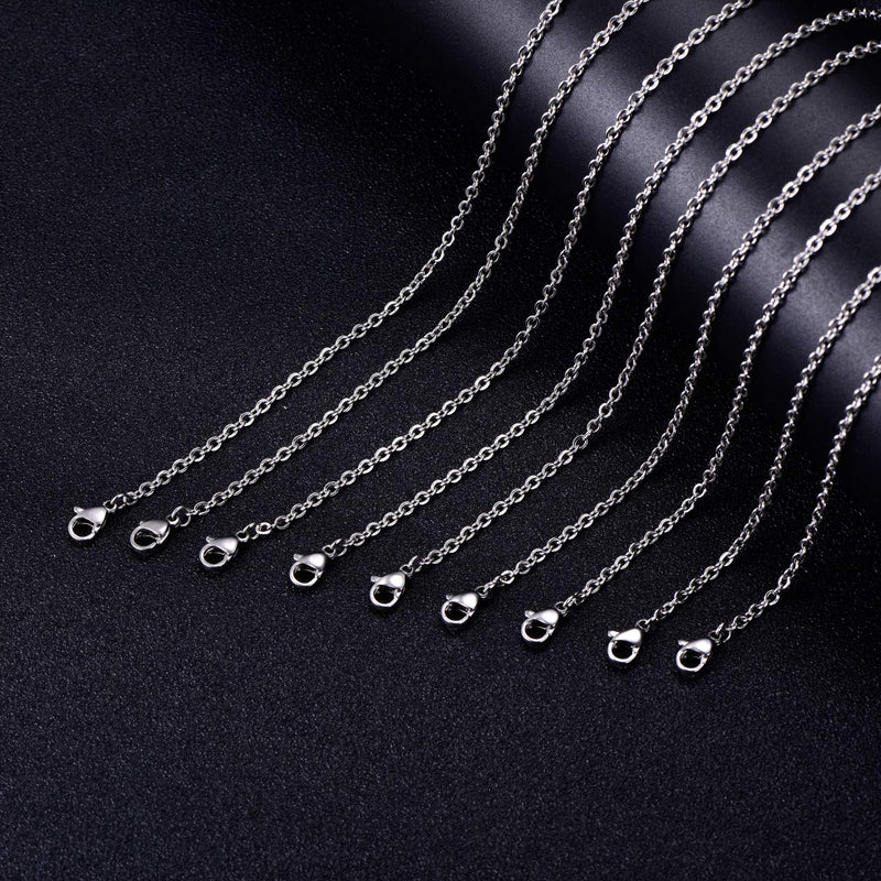 30 Pack 18 Inch Necklace Chain Stainless Steel Link Cable Chain Necklace with Lobster Clasps for DIY Jewelry Making 18 Inches - NewNest Australia