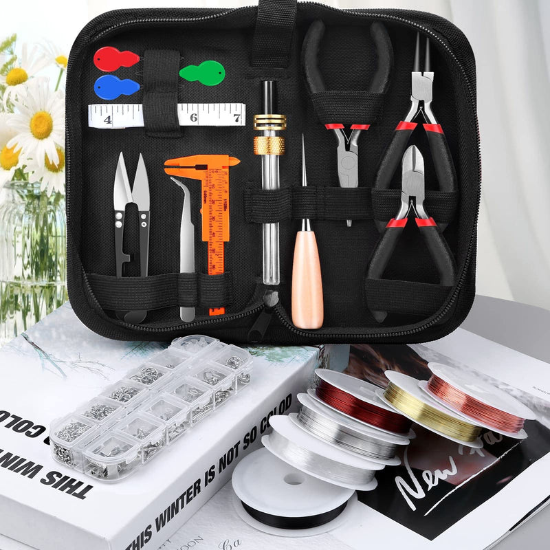 Thrilez Jewelry Wire Wrapping Jewelry Making Supplies Kit with Craft Ring Wire, Jewelry Tools, Jewelry Pliers and Jewelry Findings for Jewelry Repair, Wire Wrapping and Beading - NewNest Australia