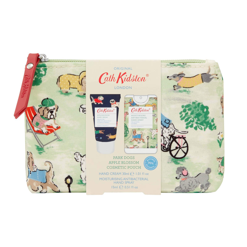 Cath Kidston Beauty Park Dogs Cosmetic Pouch, 30Ml Hand Cream & 15Ml Moisturising Antibacterial Hand Spray - NewNest Australia