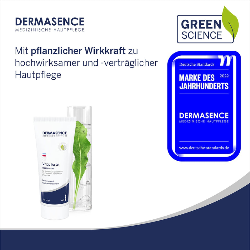 Dermasence Vitop Forte Care Cream - Skin Protective Basic Care For Dry And Neurodermatitis Prone Skin - Preventive Inflammation - With Active Complex Of Woad And Aloe Vera - 200 Ml - NewNest Australia