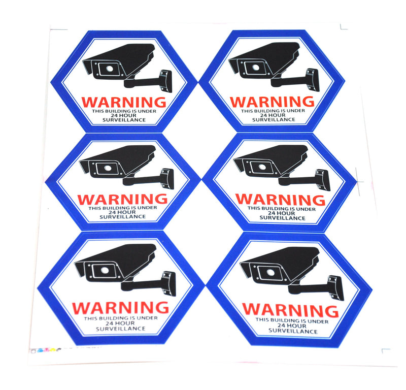 Mandala Craft Security Camera Decal Warning Window Stickers, CCTV Video Surveillance Recording Signs from Vinyl for Indoors, Outdoors; Back Adhesive Blue 4 X 3.5 inches - NewNest Australia