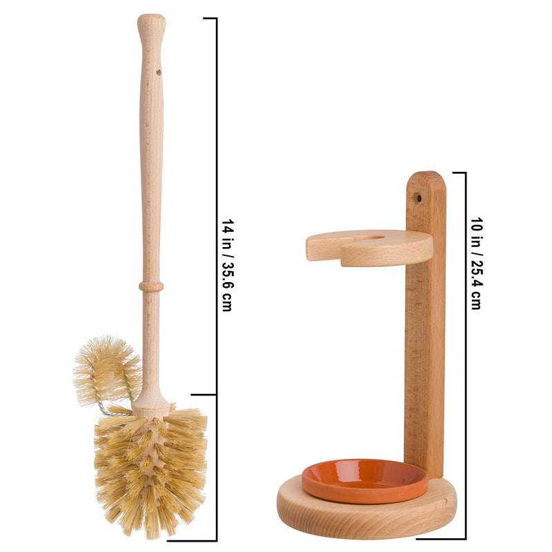 Redecker Natural Pig Bristle Toilet-Brush with Untreated Beechwood Handle, 14-1/2-Inches - NewNest Australia