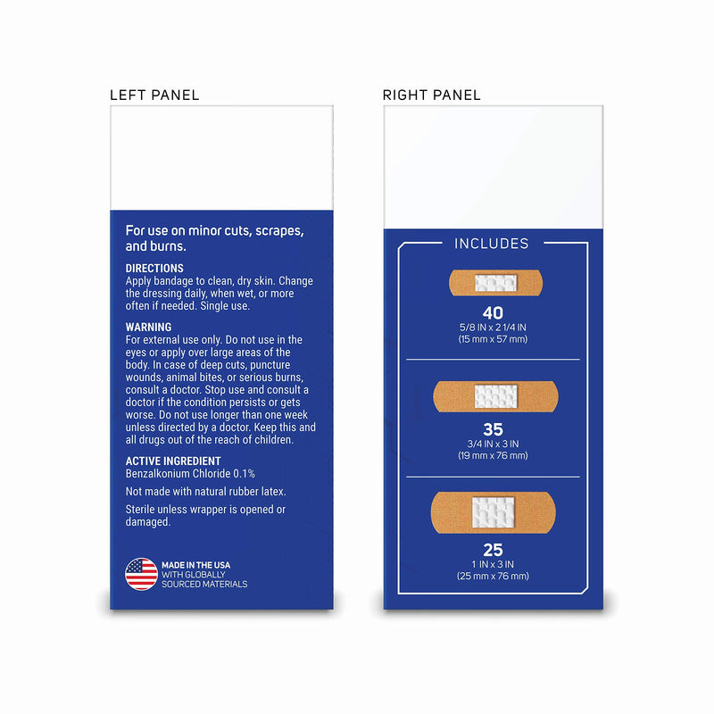 Care Science Antibacterial Fabric Adhesive Bandages, 100 ct Assorted Sizes | Flexible + Breathable Protection Helps Prevent Infection for First Aid and Wound Care 100 Count (Pack of 1) - NewNest Australia