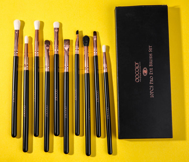 Docolor Fluffy Eyeshadow Brushes Set 10 Pcs Eye Makeup Brushes Professional Soft Eyeshadow Brush Rose Gold Makeup Brushes Eyeshadow Blending for Eyeliner, Eyelash, Eyebrow, Shading & Blending - NewNest Australia