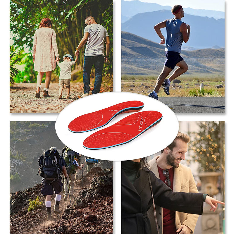 Orthotic Insoles Arch Support Full Length Inserts Metatarsal Pinnacle Plus for Flat Feet,Metatarsalgia, Plantar Fasciitis, Heel Pain, Big Toe, Pain Forefoot Pain(Size:UK-11,Length:11.61",Red) UK-11-29.5CM--11.61" Red - NewNest Australia