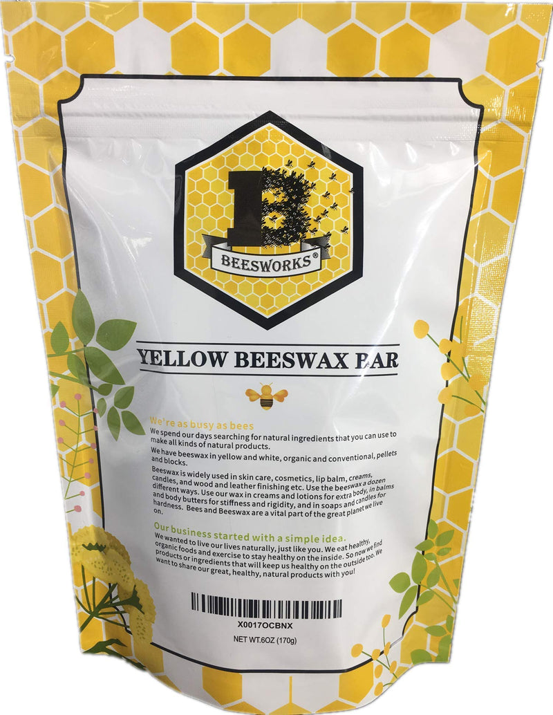 Beesworks® (6) 1oz Yellow Beeswax Bars - Package of (6) 1oz Bars (6oz) - Cosmetic Grade 1 - NewNest Australia