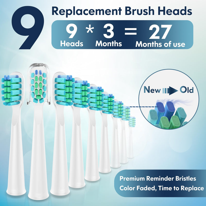 Dada-Tech Electric Toothbrush With Sonic Technology, For Adults And Children, Rechargeable With Automatic Cleaning Reminder, Waterproof For Shower, 5 Toothbrush Modes (New White) - NewNest Australia