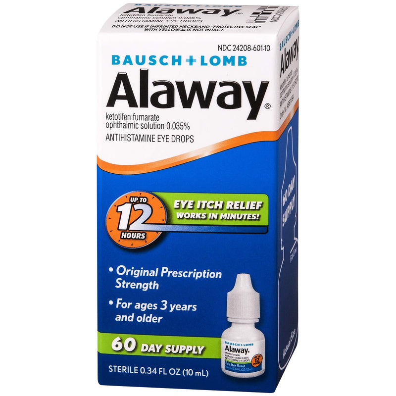 Bausch + Lomb Alaway Antihistamine Eye Drops, 0.34 Ounces/10 mL 0.34 Fl Oz (Pack of 1) - NewNest Australia