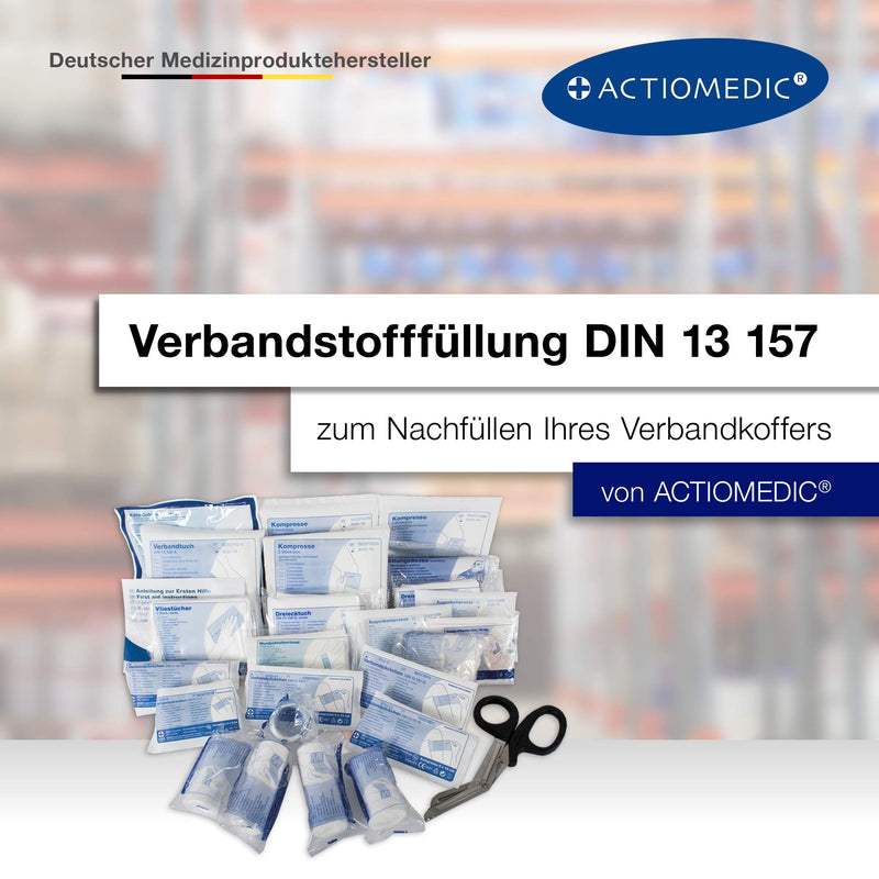 Actiomedic First Aid Refill Pack According To Din 13 157, Refill Set For First Aid Kit & Cabinet With Multilingual Labeling, Emergency Medical Equipment, 24 X 16 X 6 Cm - NewNest Australia