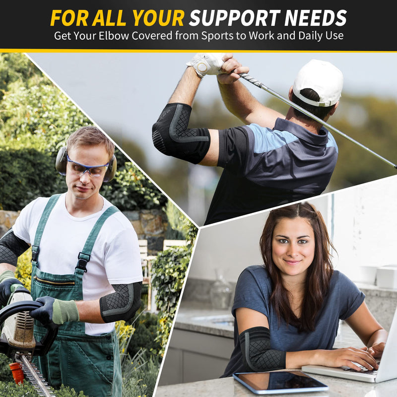 Cambivo 2 X Elbow Support For Men And Women, Tennis Elbow Bandage With Gel Pad And Side Stabilizers, Bandage Elbow For Pain Relief For Tennis Elbow, Golfer'S Elbow, Tendonitis - NewNest Australia