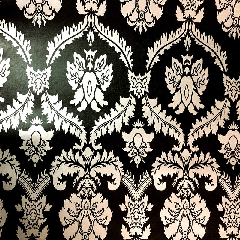 Noble Royal Style Black Floral Damask Adhesive Wallpaper Vinyl Dresser Drawer Peel Stick Paper Sticker Sheet Roll 17.7inch by 100inch - NewNest Australia