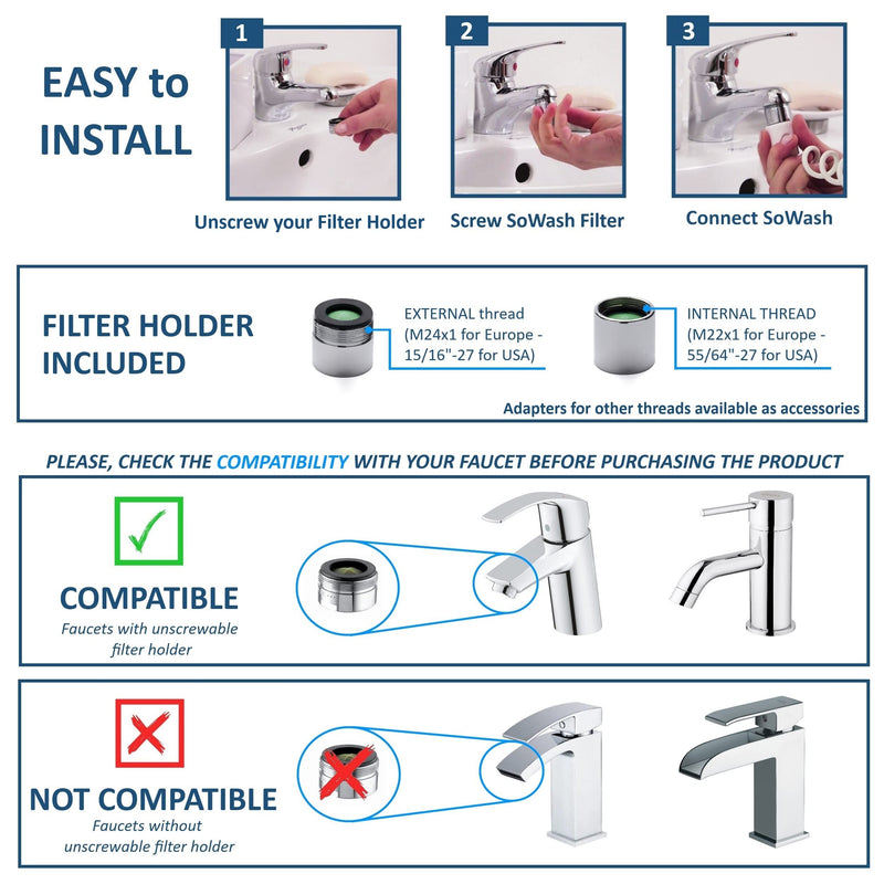 SoWash oral irrigator | VORTICE ORTHODONTIC | Connects to the faucet | Oral irrigator without batteries and electricity | Italian product - NewNest Australia