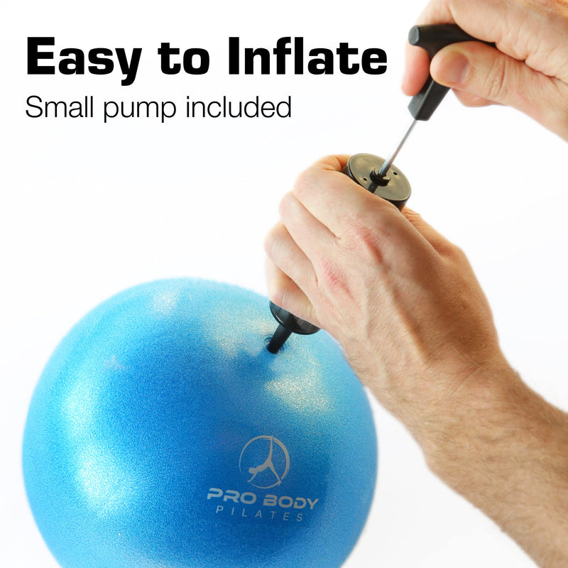 ProBody Pilates Mini Exercise Ball with Pump - 9 Inch Small Bender Ball for Stability, Barre, Pilates, Yoga, Balance, Core Training, Stretching and Physical Therapy with Workout Guide Teal - NewNest Australia