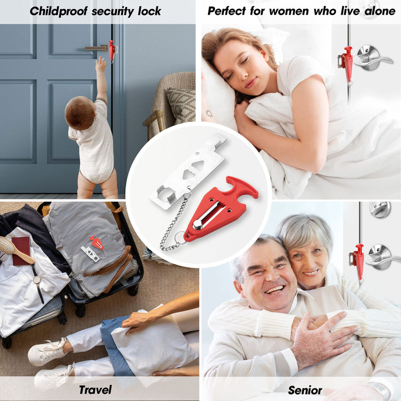 Portable Door Lock Home Security Door Locker Travel Lockdown Locks for Additional Safety and Privacy Perfect for Traveling Hotel Home Apartment College Locker002 - NewNest Australia