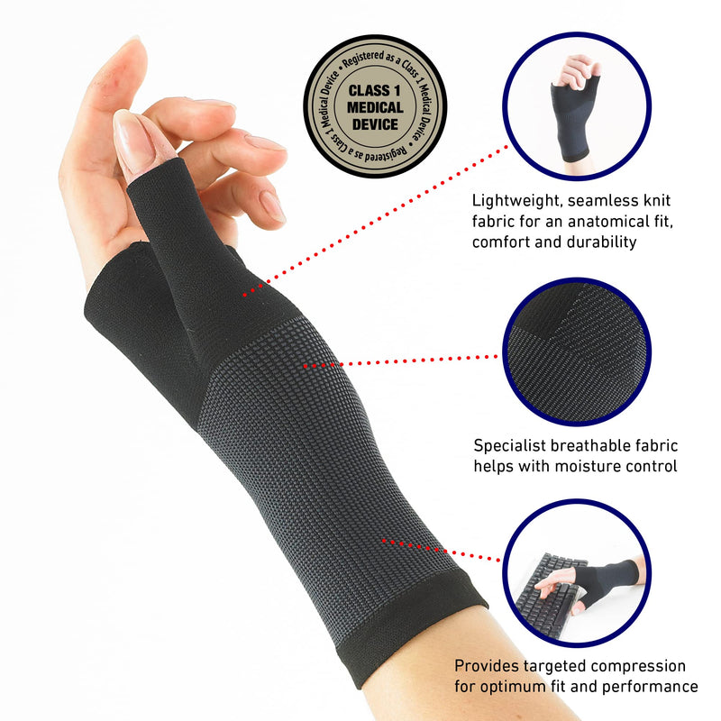 Neo G Wrist and Thumb Support for Arthritis, Joint Pain, Tendonitis, Sprain, Hand Instability - Wrist Support for Sports, Daily Wear – Wrist Brace Multi Zone Wrist Compression Hand Support - L - Black Large: 19-23 cm - NewNest Australia
