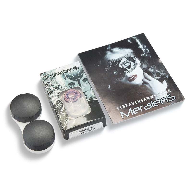 Funnylens 1 Pair Of Colored Purple Crazy Fun Annual Contact Lenses Purple Fairy With Black Rim Perfect For Carnival, Carnival And Halloween, Halloween. With Free Lens Case! - NewNest Australia