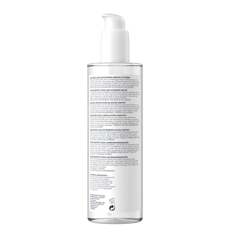 RoC - Extra Comfort Micellar Cleansing Water - Sensitive Skin, Face and Eyes - Effective Cleansing - Minimises Allergy Risks - 400 ml - NewNest Australia