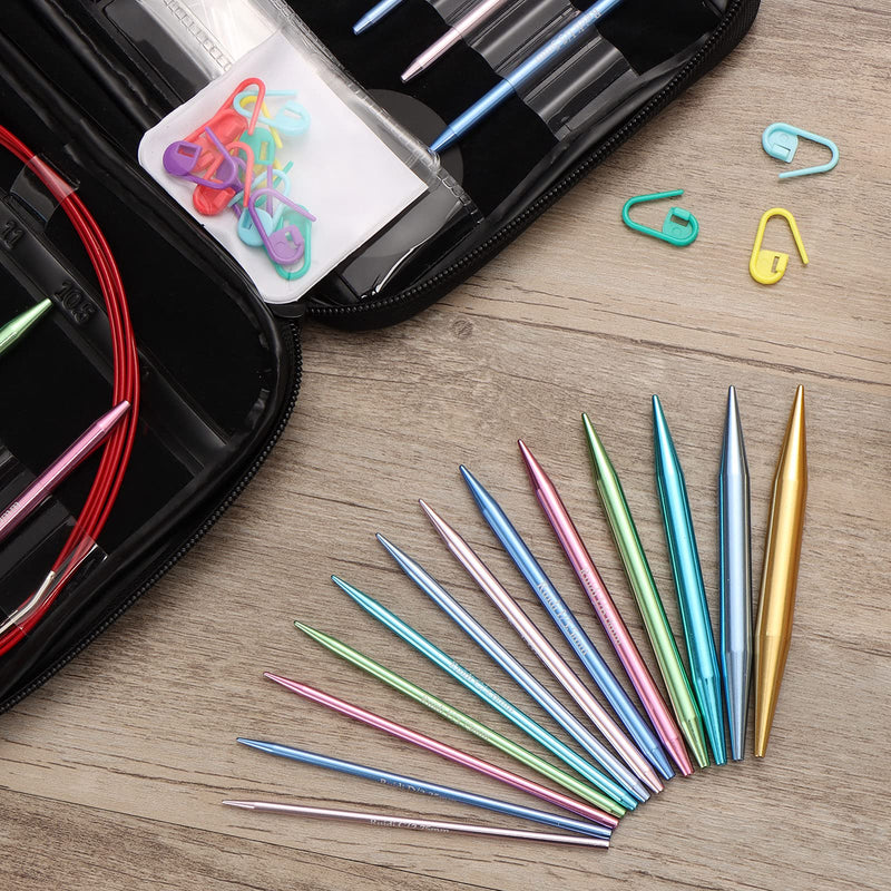 Ruidi 13 Pairs of Interchangeable Circular Knitting Needles Set - NewNest Australia