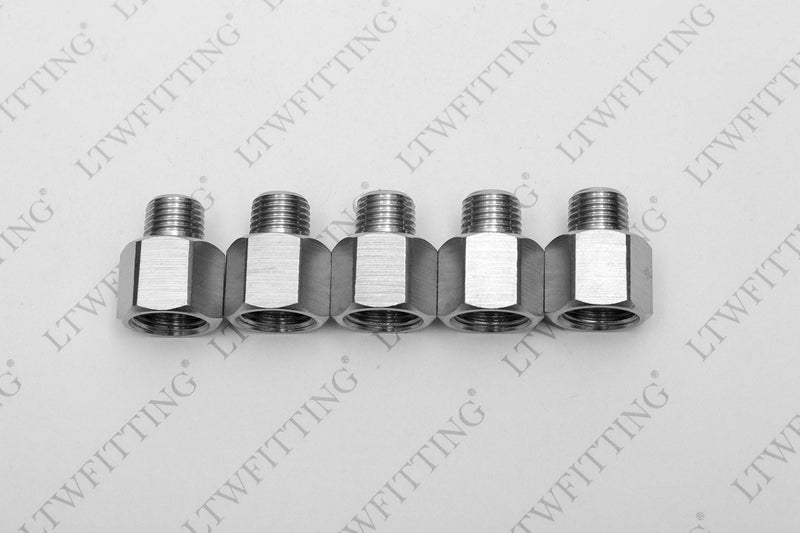 LTWFITTING Bar Production Stainless Steel 316 Pipe Fitting 3/8" Female x 1/4" Male NPT Adapter Air Fuel Water (Pack of 5) - NewNest Australia