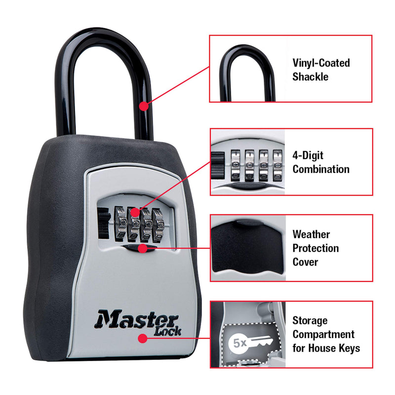 Master Lock 5400EC Lock Box, 5 Key Capacity, Black Standard Dial Key Lock Box - NewNest Australia