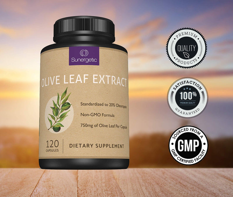 Premium Olive Leaf Extract Capsules – Standardized to 20% Oleuropein – Super Strength Olive Leaf Exact Supplement Supports Immune System & Cardiovascular Health – 750mg Per Capsule – 120 Capsules - NewNest Australia