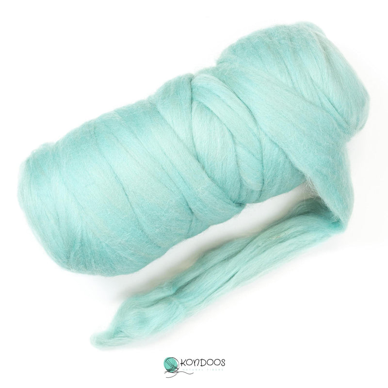 Kondoos Colored Natural Wool roving, 1 lb. Best Wool for Needle Felting, Wet Felting, handcrafts and Spinning. (Acqua, 1 lb) Acqua - NewNest Australia