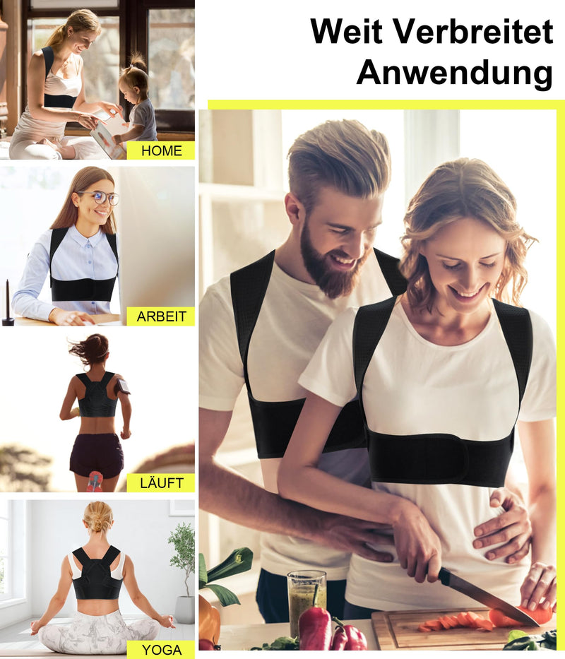 Junlan Back Straightener Posture Correction Back Women And Men Shoulder Strap Posture Trainer Posture Corrector Adjustable Back Support For Neck, Shoulder And Back (Black, Xl-2Xl) Black Xl-2Xl - NewNest Australia