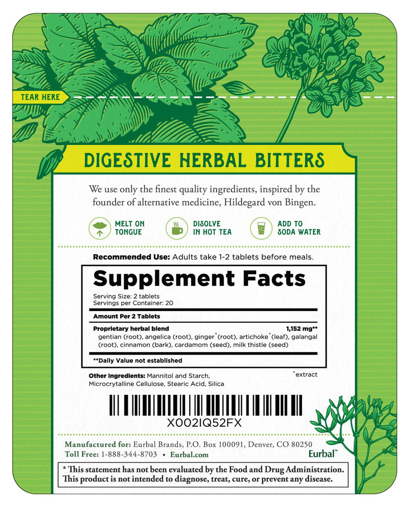 Hildegard's Original Bitters Tablets: Ancient Herbal Remedy for Fasting Support, Kidney Liver Cleanse Detox & Repair, Heartburn, & Digestion Supplements - NewNest Australia
