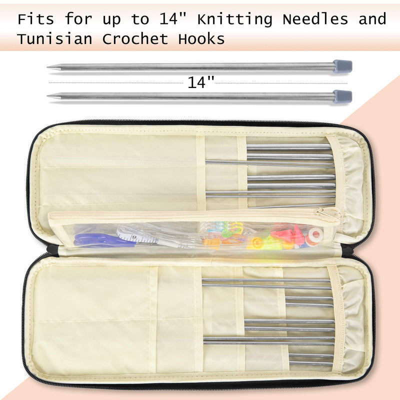 Teamoy Knitting Needle Set, 22PCS Single Pointed Knitting Needles with Case, Stitch Makers and Other Knitting Accessories, Blue Case with Accessories (Pack of 1) - NewNest Australia