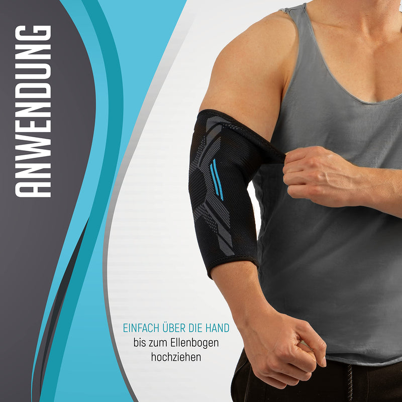 KINETIC EVOLUTION Elbow bandage for men and women, sports compression, bandage against elbow pain, breathable, stabilized and supported, sports bandage for tennis, volleyball, weight training, golf, handball, Nordic walking, XL black - NewNest Australia