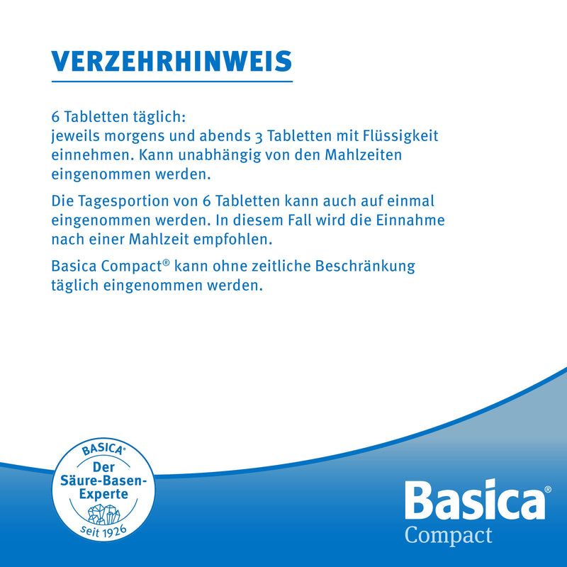 Basica Compact, Practical Alkaline Tablets For At Home And On The Go, For Alkaline Fasting And Detox, Vegan, Lactose-Free, Without Sweeteners And Sugar, With Valuable Alkaline Minerals And Trace Elements For A Balanced Acid-Base Balance... - NewNest Australia