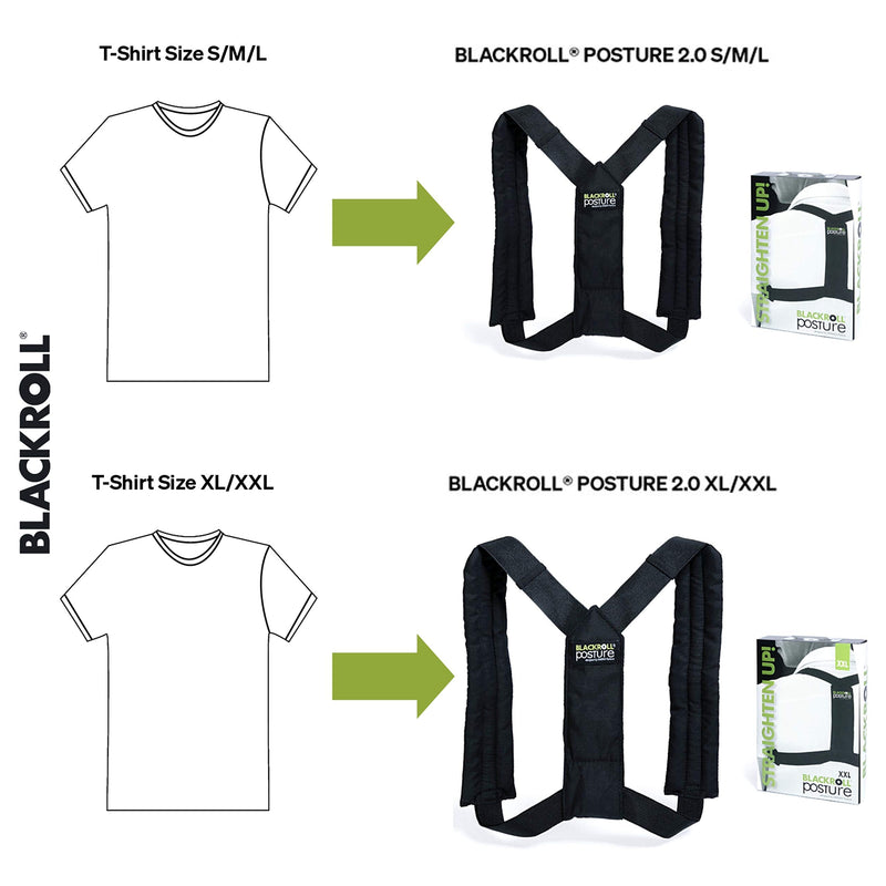 Blackroll Posture 2.0 (Xs-L) Posture Trainer For Improved Posture, Back Trainer For Strengthening Muscles, Posture Corrector In Workplace, With Adjustable Back Element, Black - NewNest Australia