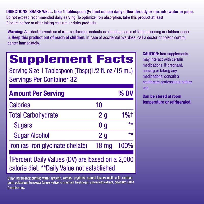 Liquid Mineral Supplement, Iron, Natural Berry, 16 Ounce 16 Fl Oz (Pack of 1) - NewNest Australia