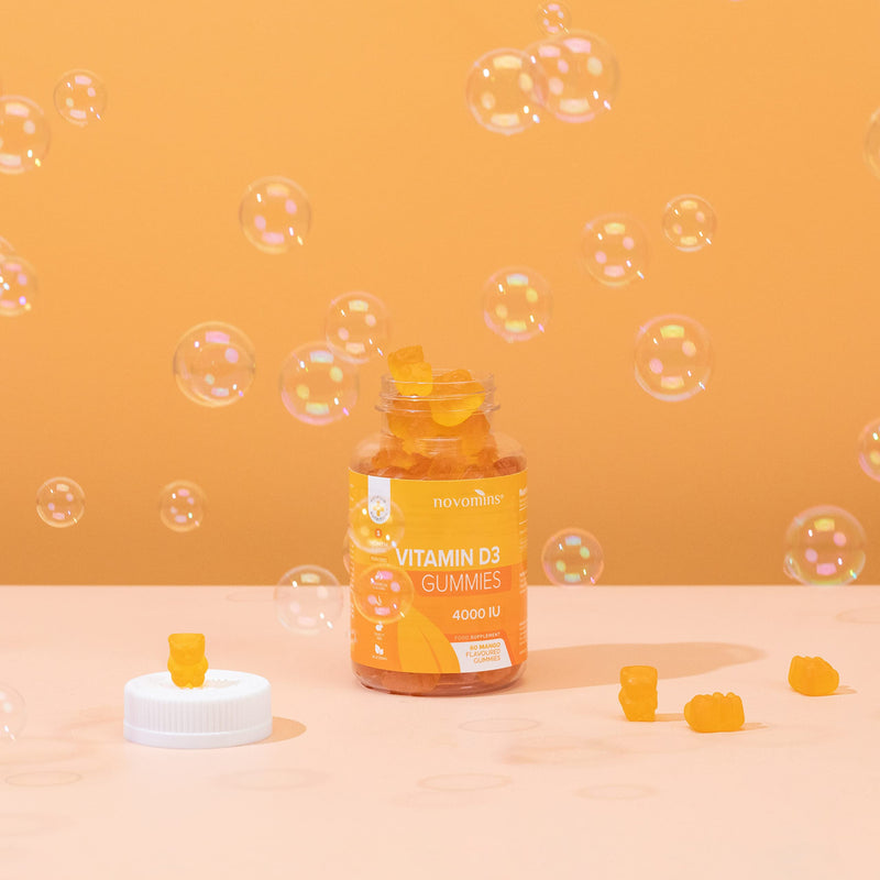 Vitamin D Gummies - High Strength 4000 IU Adult Vitamin D3 Gummies - Chewable Gummy Vitamins - Vegetarian - Gluten Free - Vitamin D Gummies by Novomins - NewNest Australia