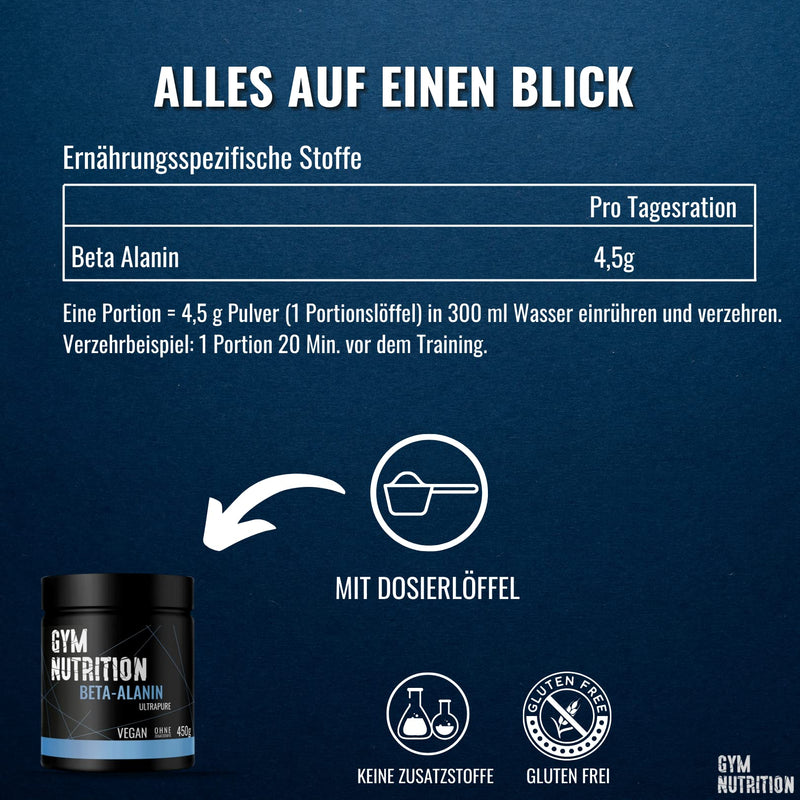 Premium Beta Alanine - High dosage - Vegan - No additives - 99% purity - Laboratory tested - Popular with athletes - Bottled in Germany - NewNest Australia