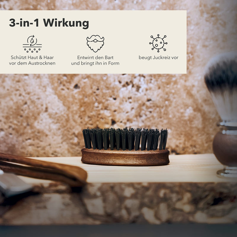 Störtebekker® Premium Beard Brush - Made in Germany - Detangles the beard and shapes it - Prevents itching - Sustainable BioniFil bristles - Walnut wood - Beard Brush Small - NewNest Australia